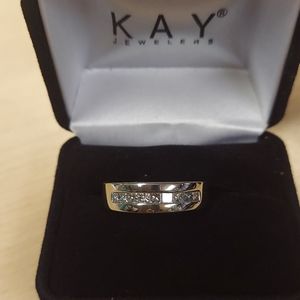 14k white gold diamond men's ring